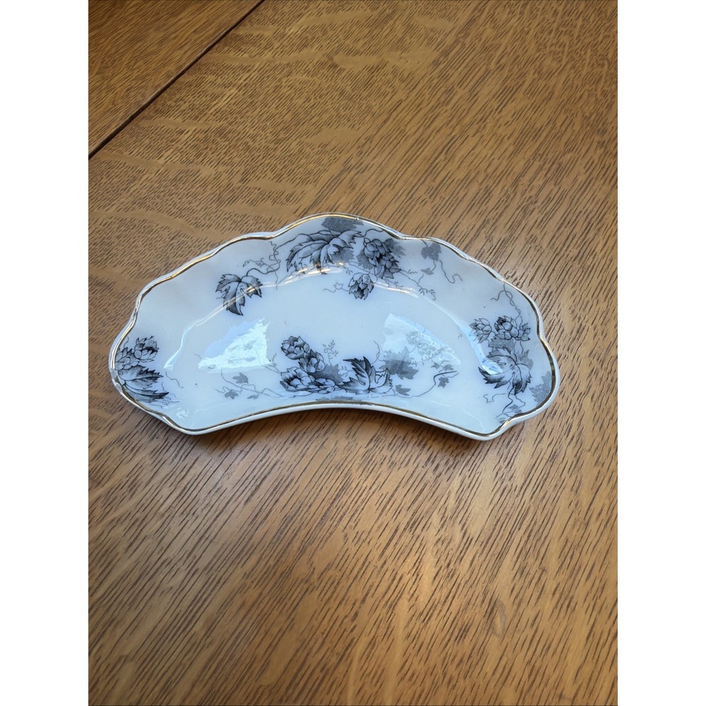 Antique Alfred Meakin 'Kent' Crescent Bone Dish Transferware